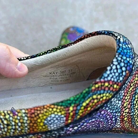 Alegria Kayla Bullseye Colorful KAY Mules Slip On Shoes Sz 37 - Picture 6 of 11